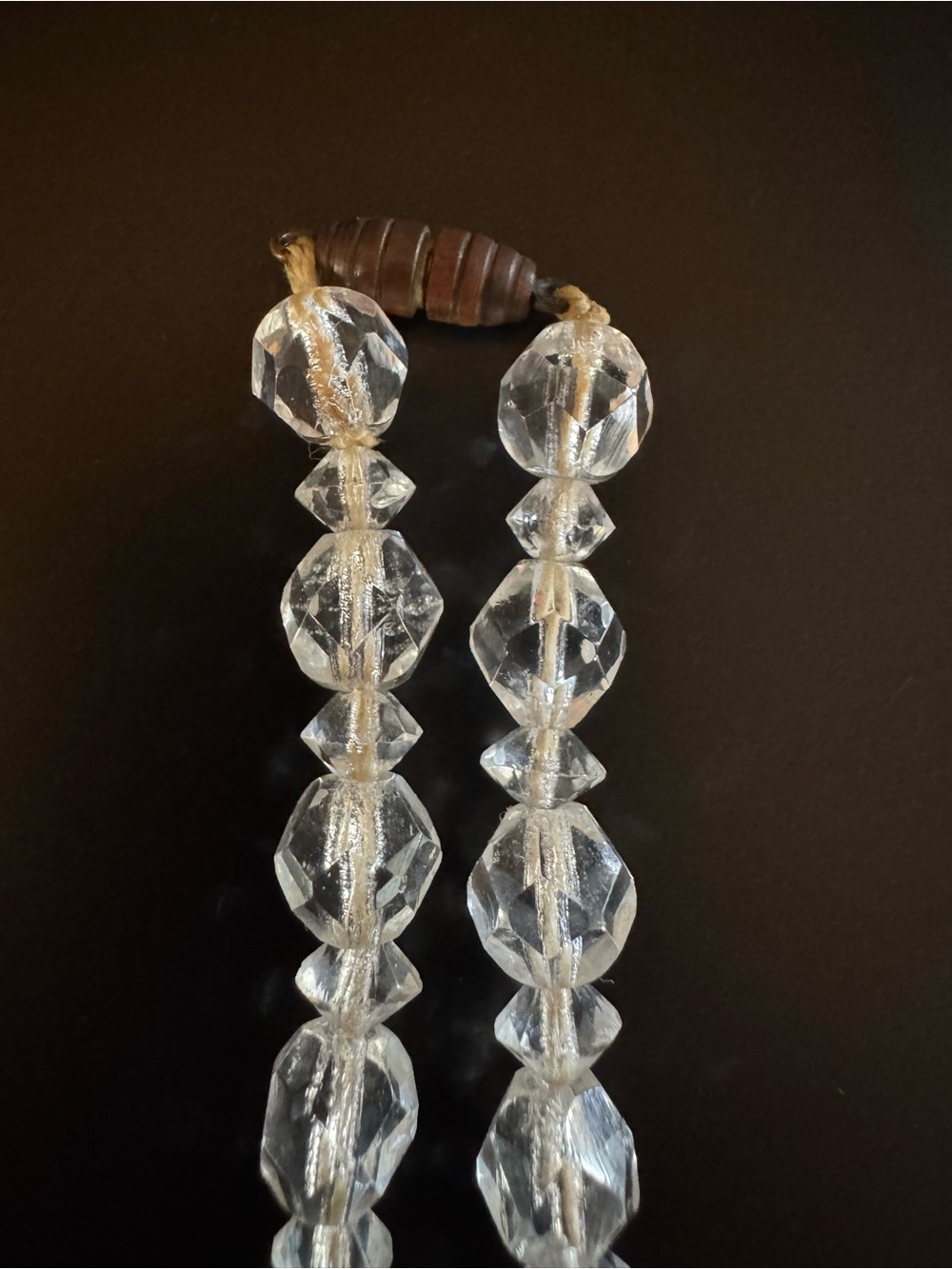 Vintage Graduated Clear Faceted Glass Crystal Bead Necklace 48g - Picture 4 of 6